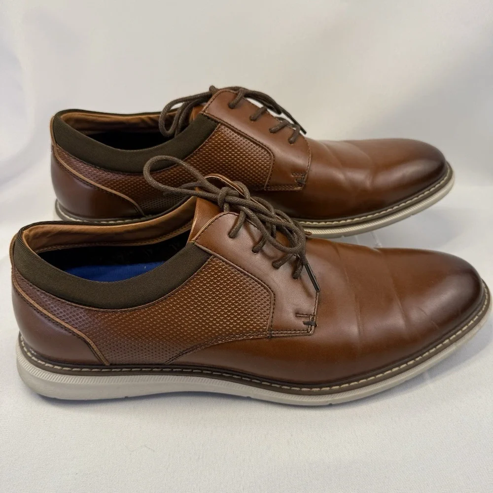 Nunn Bush Men's Chase Plain Toe Oxford Cognac Mens Size 11‎